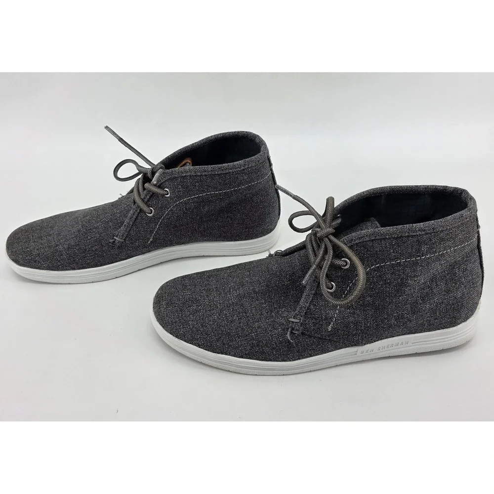 Ben Sherman Mens 8.5 Gray‎ Fabric Chukka Boots Casual Sneakers Rubber Outsole